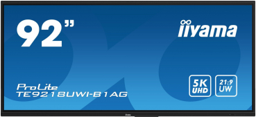 ProLite TE9218UWI-B1AG Écran interactif multi-touch ultra-large de 92" avec résolution 5K UHD et vue panoramique 21:9